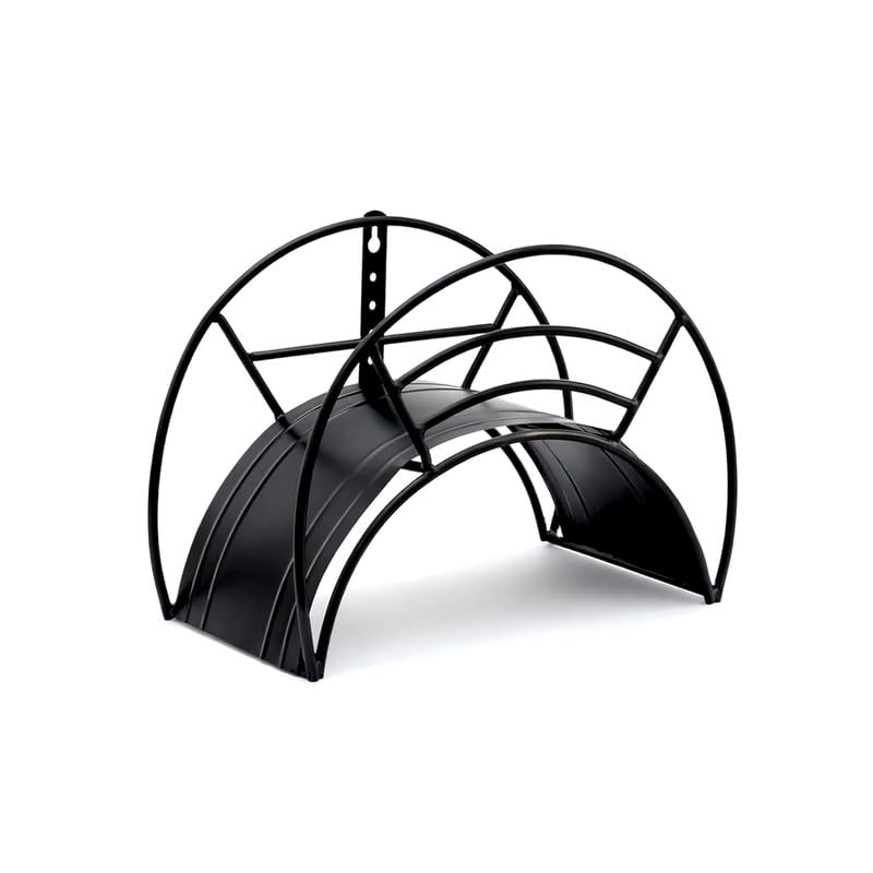 Big Hose Hanger | Heavy-Duty Watering Hose Reel Holder for Garden, Outdoor, and Garage | Durable Metal Storage Hook for Hose Organization | Black-image-45