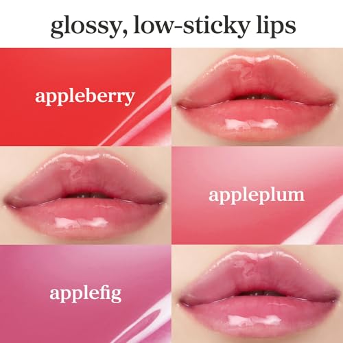 Image of NOONI Korean Lip Oil Set - Appleberry, Appleplum & Applefig - Long-Lasting, Moisturizing, Revitalizing - Waterproof, No Peel Off, Stocking Stuffers (3EA, 0.12 fl oz)