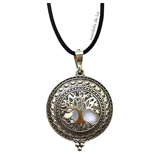 Colar Aromatizador Pessoal Aromático Difusor Cordão - Prateado Árvore da Vida