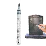 Paint Marker Pen, Quick Dry Ink, Waterproof Tombstone Tool, Fine Tip Precision, Permanent Craft Supply, Smooth Writing, for Metal Model Jewelry Rubber Rock Wood Crafts Memorial Day Home 16x1.5x1.5cm