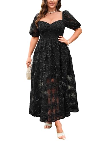 EYWOL Plus Size Cocktail Dress: Fall Wedding Guest Dresses for Women - Elegant Dresses for Women Formal - Plus Size Black Dress - Evening Gowns
