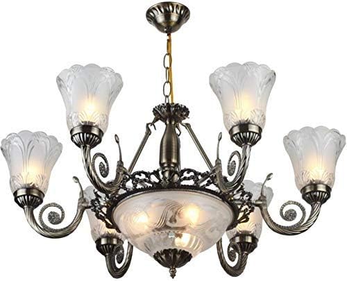 Corded Electric, Metal 9 Light Chandelier Light, Golden Antique for Living Room/Bedroom/Cafe/Restaurant/Kitchen/Offices/Indoor/Outdoor and Home Decoration (1232 (9 Light), Without Bulb)