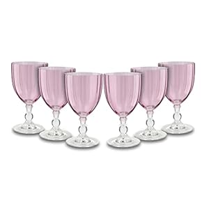 Peill+Putzler Germany 6er Set Weißweinkelche rosa, 240ml Volumen, aus hochwertigem Kristallglas, sehr pflegeleicht da Spühlmaschinengeeignet, Glanzstücke für jede Gelegenheit