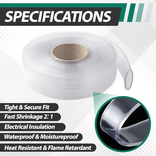 Klyyo Clyro Heat Shrink Tubing Roll,50 ft 1 Inch 2:1 Ratio,Clear by Klyyo Clyro - Used condition - Image 3