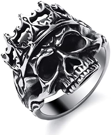 Skull Rings for Men Stainless Steel Skull Ring Gothic Biker Rings...