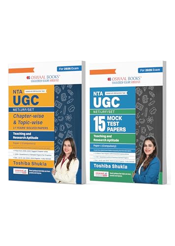 Image of Oswaal NTA UGC NET / JRF / SET 17 Chapter-wise & Topic-wise Solved Papers (2009-2025) | Teaching & Research Aptitude General Paper-1 + 15 Mock Test Papers |(Compulsory) (Set of 2 Books) | For 2026 Exam