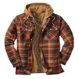 メンズチェック柄シャツ防風暖かいジャケットジャケットデイリートップコットンアウトドアチェック柄カジュアルシャツ通勤旅行秋冬 (ブラウン,5XL)