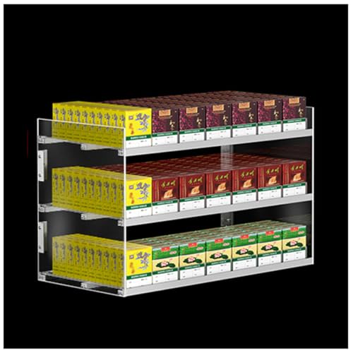 Organizador automático de cigarrillos en acrílico con empujador mecánico de 3 niveles 2