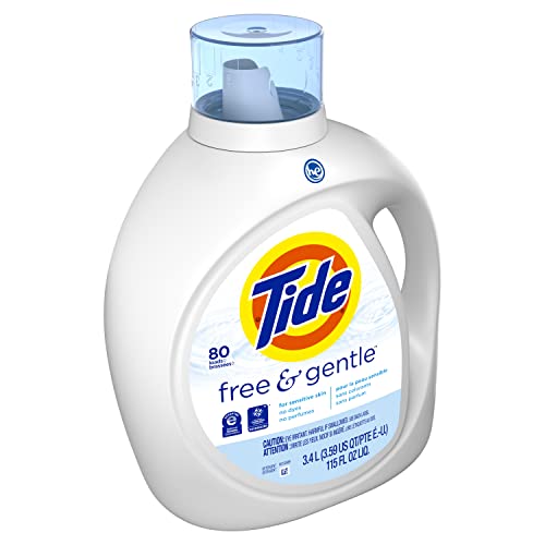 Image of Tide Free & Gentle Laundry Detergent Liquid Soap, 80 Loads, 115 Fl Oz
