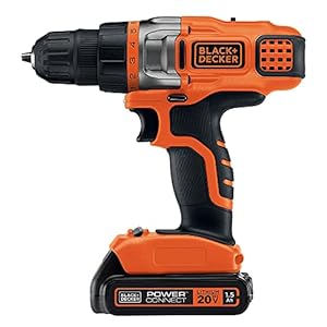 BLACK+DECKER 20V MAX Cordless Drill Driver with Battery and Charger, LED Work Light (LDX220C)