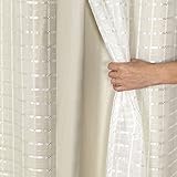 Cortina Blackout PVC c/Tecido Voil Xadrez 2,80 x 1,60 - Sala, Quarto, Escritório, Cozinha... (Bege)