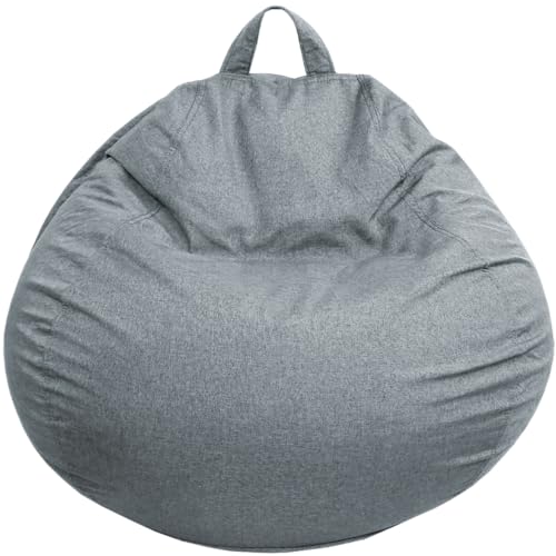 Bananair - Pouf Poire Fabriqué en France - Rembourré en Mousse, Housse Lavable - Idéal pour Salon, Chambre ou Coin Cosy - Pouf Facile à Transporter, Parfait pour Adulte (120x100 cm, Gris Foncé)