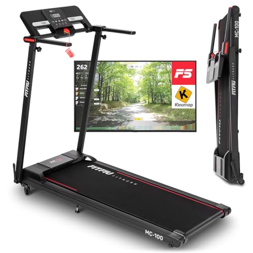 Fitfiu Fitness MC-100, Tapis Roulant Pieghevole, Velocità Fino A 10Km/H, Inclinazione Manuale, Superficie di Corsa 31X102cm, Potenza 900W, Display Led,...
