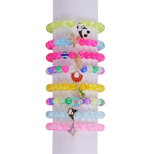 Ambitieux Children Jewelry Making Craft Bracelet Kits set for Kids - DIY 24 Compartment Box, 400+ Colorful Beads, Ear Hangings, Lobster Locks & Rings , 8 Pcs of Charms With Accessories - Birthday Gift for Girls 4 5 6 7 Years Packed in a sturdy corrugated box(Glass Beads Kit)