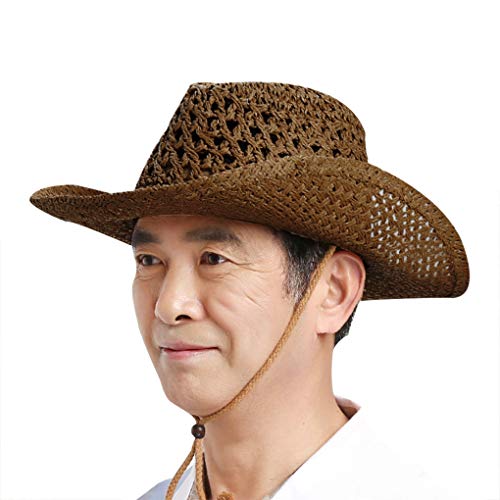 Straw Hat Women Men Cowboy Hat Beach Floppy Sun Hat Brim Summer Sun Hat Fashion Folding Travel Cap Upf50 Sun Visor Hat Uv Protection Sunhat Fisherman Bush Hat (Brown) #TOP1