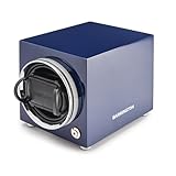 BARRINGTON Cargador Automático Individual de Reloj en Azul Medianoche con Motor Japonés Silencioso Rotación Múltiple Programable Caja con Cojín
