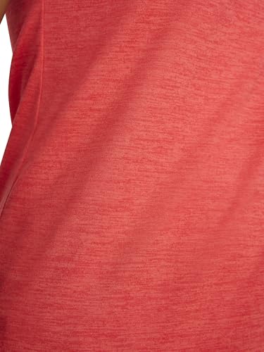 Reebok Women’s Off The Charts Performance Crewneck T-Shirt, Slim Fit, Lightweight Stretch Poly Jersey Fabric, Hibiscus Heather, Large