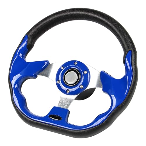 GONMOT Volante per barca a forma di D da 31,8 cm con albero conico da 3/4', asse blu, volante marino...