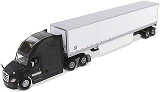 Diecast Masters Freightliner Cascadia SBFA Tandem Truck | 1:50 Scale Model Semi Trucks | 72" Sleeper Cab & 53" Dry Cargo Van | Black Diecast Model by Diecast Masters 71047