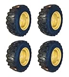 Set of 4-12-16.5 Forerunner SKS-1 Skid Steer Tires on Wheels/Rims (8 lug) for Caterpillar - 14PLY - 12X16.5
