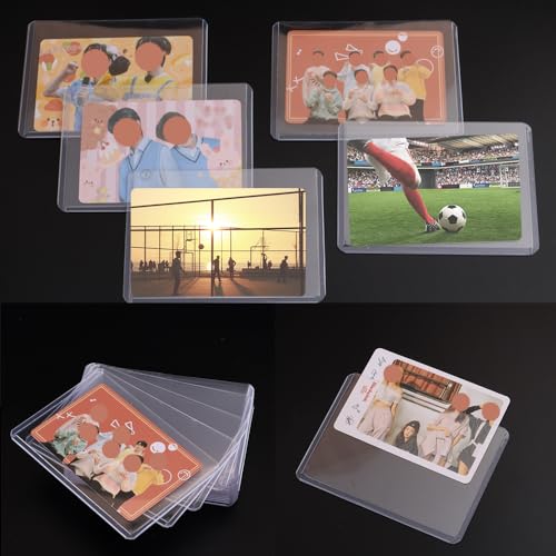 HLIWS Clear Toploaders-44 pcs 102 * 70mm Clear Hard Card Sleeves with Protective Film,for Game/Baseball/Basketball/Photo Card Collection(Horizontal) - Image 4
