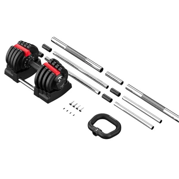 Set 3 in 1 con manubri, bilanciere e kettlebell regolabili, set di pesi multifunzione da 24 kg, per palestra domestica, attrezzatura salvaspazio per l'allenamento della forza con quadrante