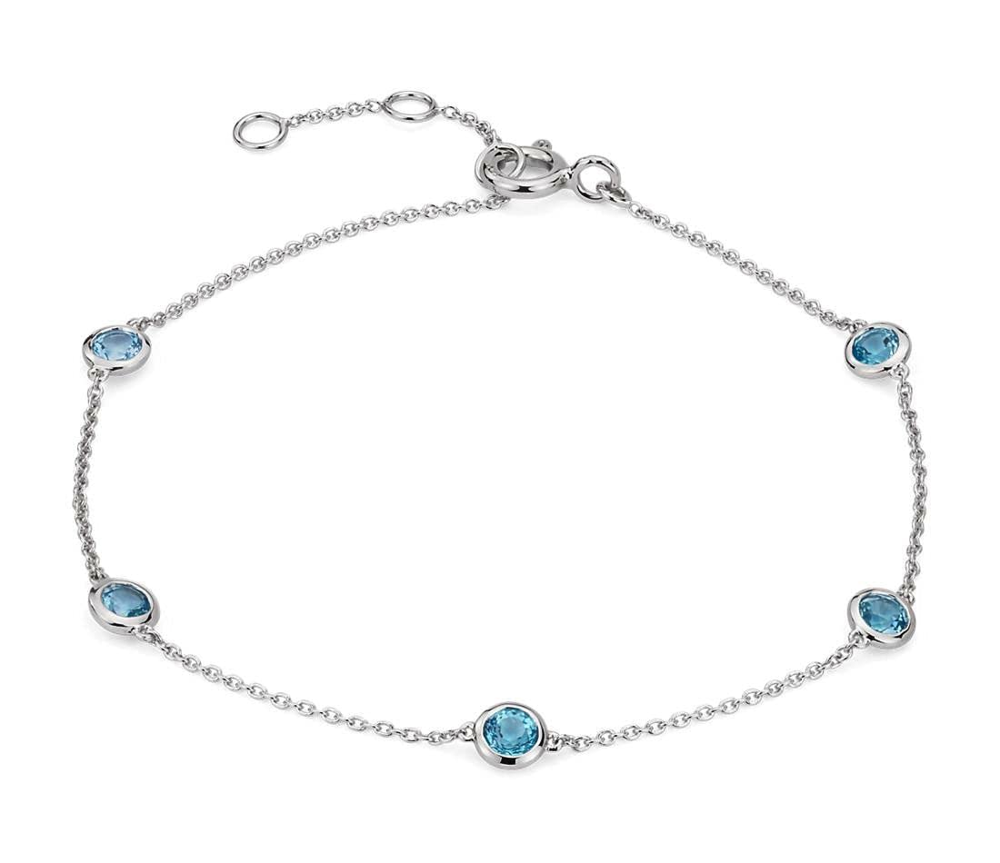 Cadena de cables de piedras preciosas JoyeríaGIFT pulsera ajustable mujer 6.5 a 8 6