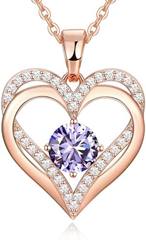 DFUNH 18K Rose Gold Necklace Gifts for Women Her Girls Birthday Anniversary Mother's Day Jewelry Gifts for Girlfriends Mom Wife Girlfriends Christmas Birthday Gift Ideas(Gold-June-Alexandrite)