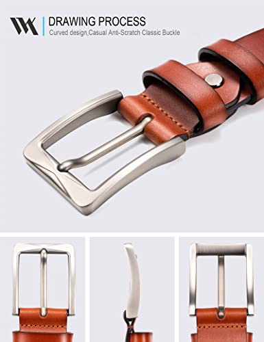 Wolfant Full Grain Leather Belt,100% Italian Real Solid Leather #TOP1