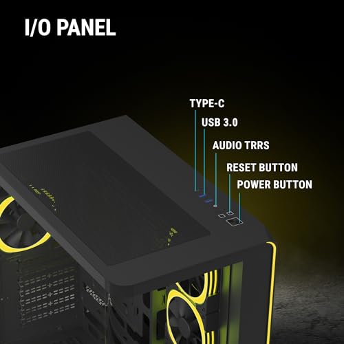 Image of Ant Esports Crystal ARC Mid-Tower Computer Case /Gaming Cabinet - Black |Front Curved Glass|Support ATX, Micro-ATX, Mini-ITX | Pre-Installed 4 ARGB-PWM Fans