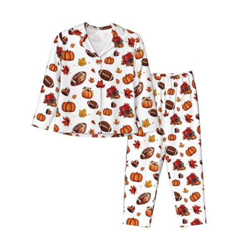 Anceky Pijama de fútbol de otoño para Mujer, Conjunto de Pijama de otoño,AAAAAAlarga, Pantalones Largos, 2 Piezas, Ropa de Dormir