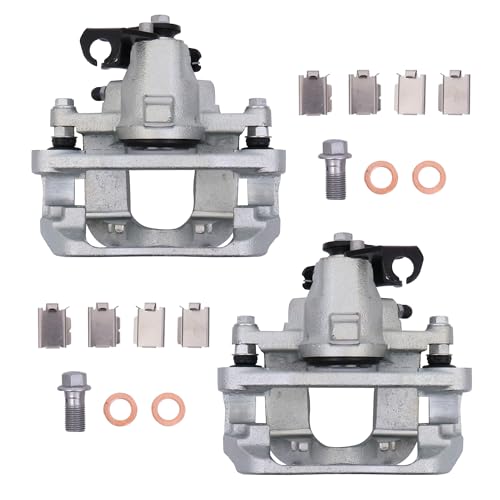 Image of 18B5080 18B5081 Rear Disc Brake Caliper Compatible with 08-12 Grand Caravan | 2PCS Rear Driver & Passenger Side Calipers with Bracket, Compatible with 2008-2012 Chrysler Town&Country, Dodge Grand Caravan