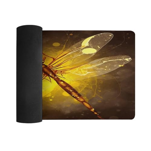 Mouse Pad Grande Abstract Yellow Dragonfly de Goma miniatura 3