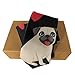 VAFZASC Fashion Neckties Mens Shirt Uniform Skinny Tie for Business Holiday Necktie Puppy Dog Pugs Gifts Pug Lovers