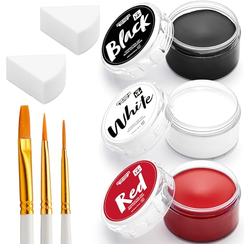 Kit de maquilhagem de Halloween Spooktacular Creations de 8 peças: 3 pinturas faciais e corporais, base de maquilhagem à base de óleo, palhaço, efeitos especiais, zumbi, esqueleto, cosplay