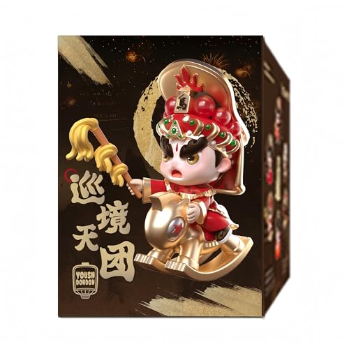 Traditional Chinese Collectible Figures, 6 Regular + 1 Mystery Model, 4.7-5.5 inch Height, PVC Resin Construction