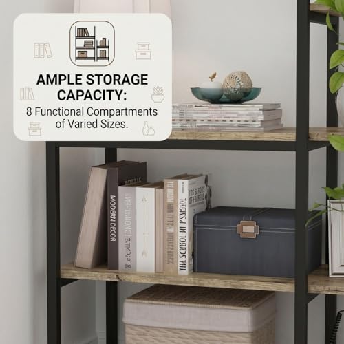 Image of FFO Modern Bedside Table with Drawer & Open Shelf, Wooden Top with Metal Frame, Compact Nightstand for Bedroom, End Table for Living Room