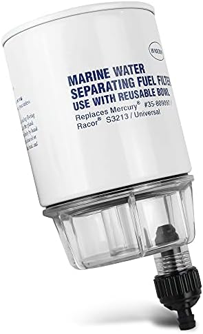 Five Oceans Fuel Filter Marine Fuel Water Separator with Bowl, Thread Diameter 11/16" - 16UNC, Replaces# 35-60494-1, S3213, 18-7932-1, 1 Mercury, Racor, Universal -FO3665