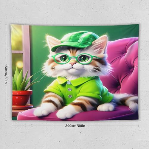 Tapisserie murale chat mignon idée cadeau originale pour passionnés de félins