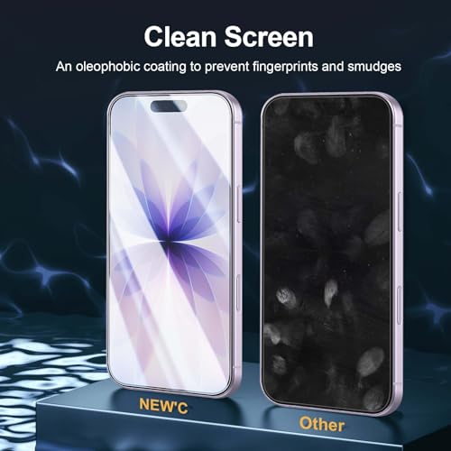 Image of NEW'C 3x Screen Protector for iPhone 17 (6.3 inches)+ 3x Camera Lens Protector, Sensor Protection, Case Friendly Tempered Glass Film, Ultra Resistant, Easy installation tool include