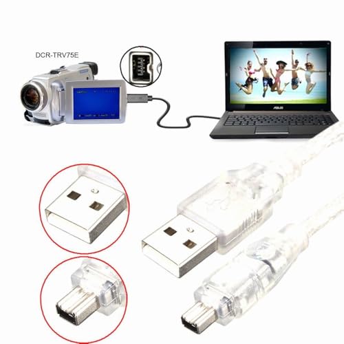 NFHK USB męski na Firewire IEEE 1394 4-pinowy męski kabel adaptera iLink do DCR-TRV75E DV 1 m kabel USB Firewire
