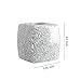 WHOLE HOUSEWARES | Mosaic Glass Tissue Holder | Tissues Cube Box Holder | Decorative Tissue Cover | Bathroom Accessory | Square Box Glass Tissue Case (Silver)