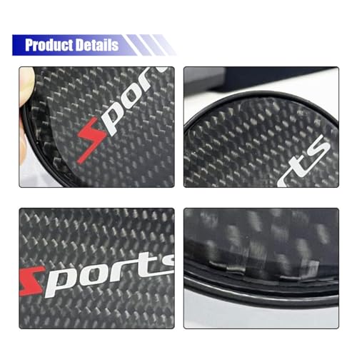 Portavasos para carro carbono redondo 2 piezas 2.85 pulg miniatura 5