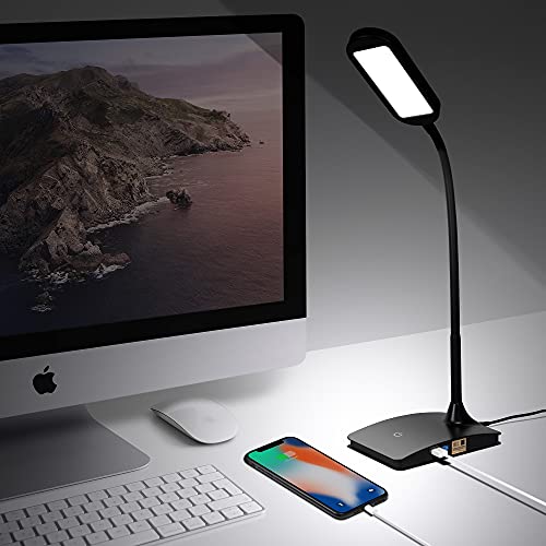 TW Lighting IVY20-40BK Ivy LED Desk Lamp with USB Port for Home Office - Super Bright Small Desk Lamp, a Perfect LED Desk Light as Study Lamp, Bedside Reading Lights (Black) Create the Perfect Home Office