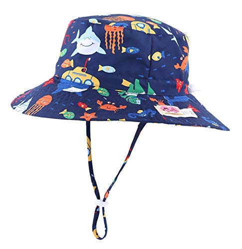 Image of Home Prefer UPF50+ Wide Brim Sun Hat Boys Girls Sun Protection Hat Zoo Beach Swim Safari Bucket Hat for Baby Toddler Kid