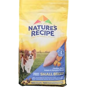 Nature′s Recipe Grain Free Small Breed Hen, Candy Potato & Pumpkin Recipe Dry Canine Meals, 4 lb. Bag