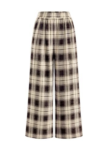 PRETTYGARDEN Casual Women's Pants 2025 Elastic Waist Palazzo Long Pajama