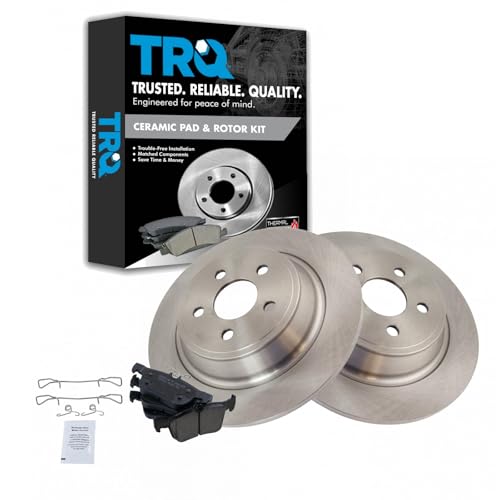 Image of TRQ Rear Ceramic Brake Pad and Rotor Set