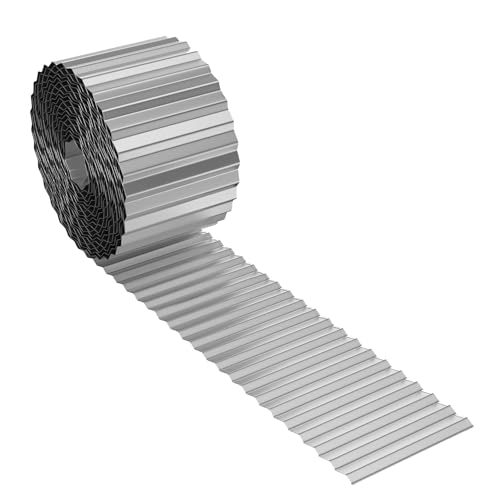 Garden Mile 3M Galvanised Steel Garden Edging - Easy Install Metal Lawn Edging - Heavy Duty Rust Resistant Weather Resistant For Garden, Patio, Flowerbeds and Outdoor Spaces (15cm x 3m - x1)