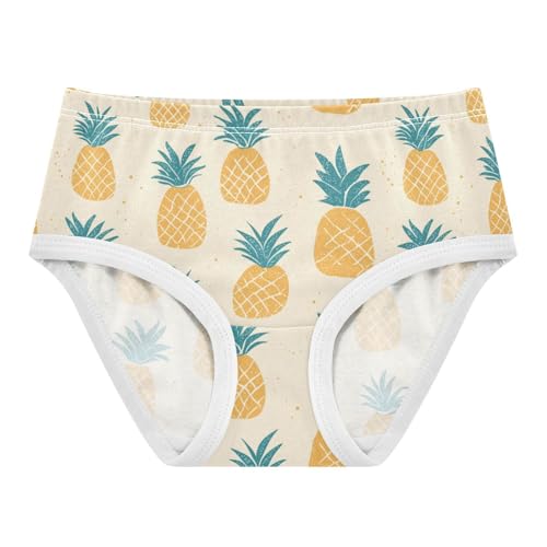 ZZKKO Watercolor Pineapple Girls Underwear Toddler Panties for Girls Comfort Brief Size 2-8T